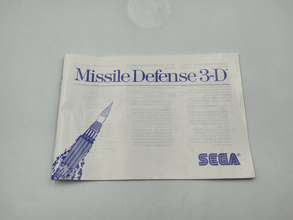 Sega Master System Missile Defense 3-D mit OVP und Anleitung Multilingual 
