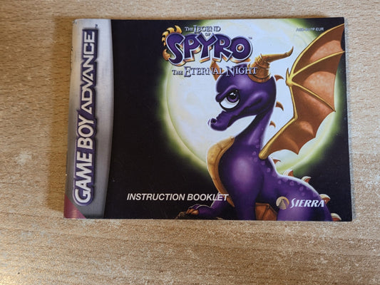 Nintendo Game Boy Advance The Legend of Spyro Eternal Night Spielanleitung EUR