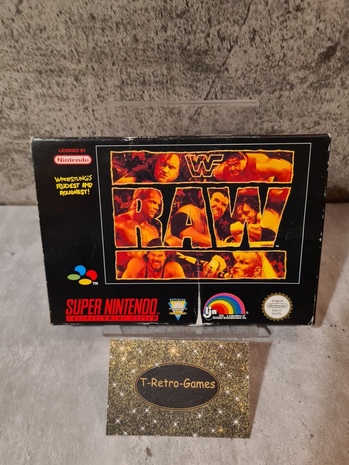 SNES Super Nintendo WWF Raw mit OVP und Anleitung EUR - T-Retro-Games 