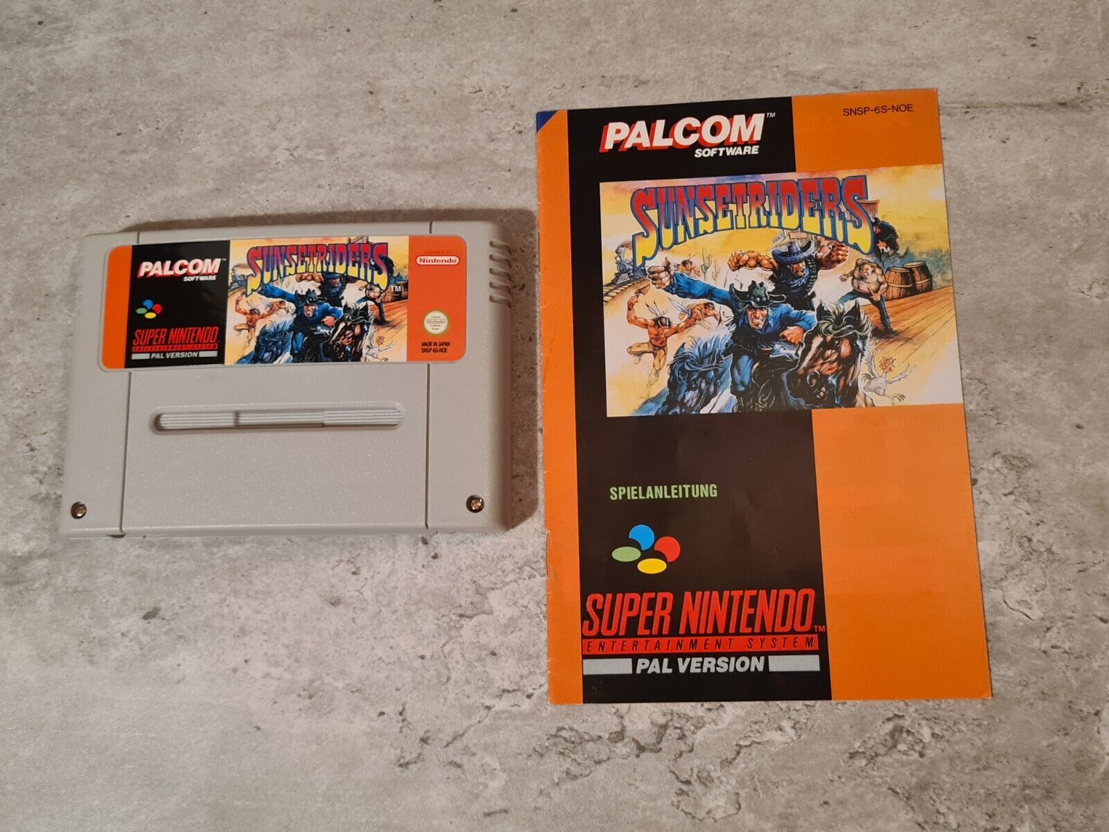SNES Super Nintendo Sunset Riders mit OVP und Anleitung NOE - T-Retro-Games 