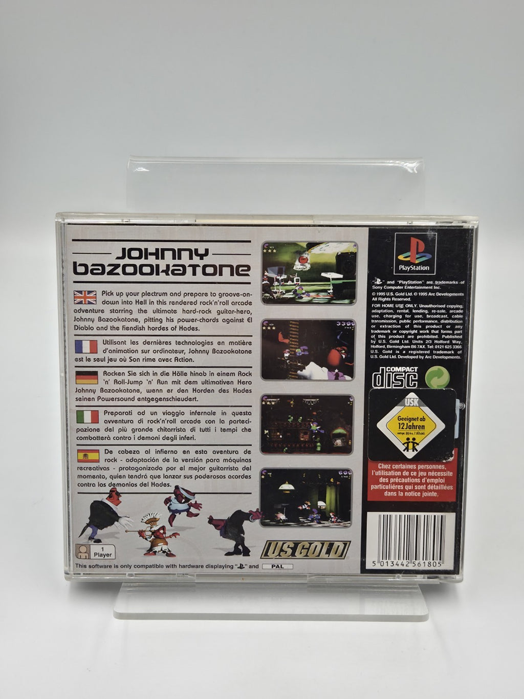 PS1 Playstation 1 Spiel Johnny Bazookatone mit OVP und Anleitung Multilingual