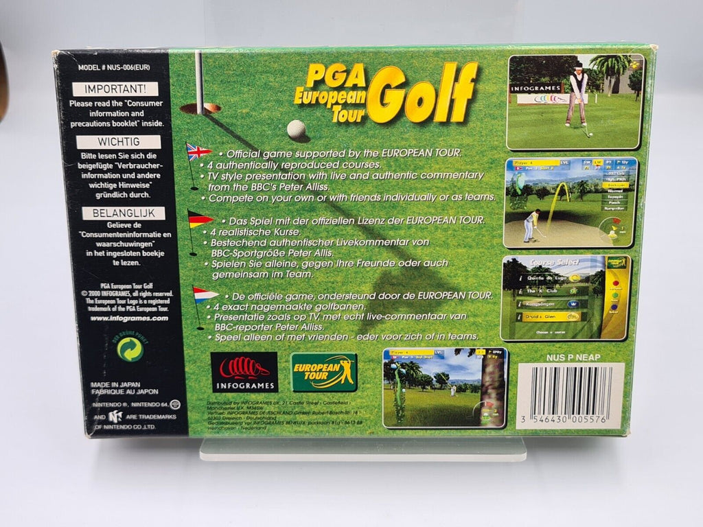 N64 Nintendo 64 PGA European Golf Tour mit OVP und Anleitung EUR - T-Retro-Games 