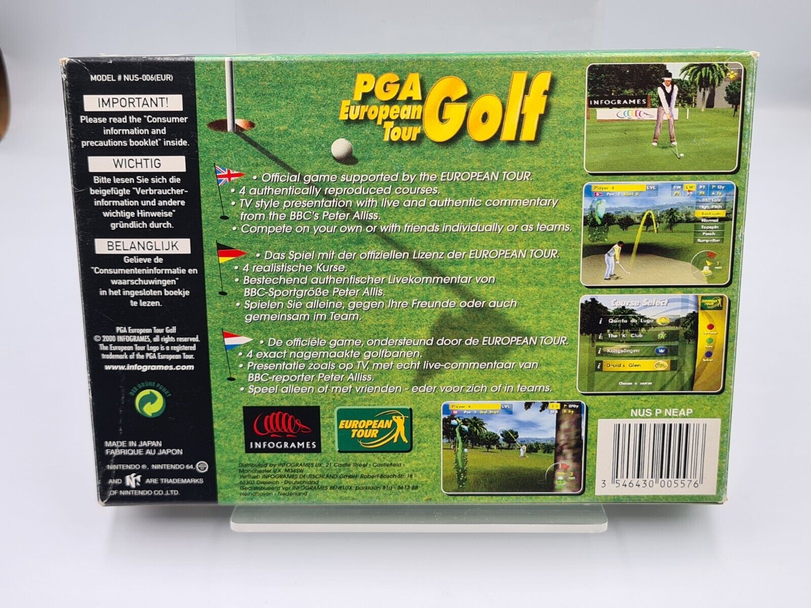 N64 Nintendo 64 PGA European Golf Tour mit OVP und Anleitung EUR - T-Retro-Games 