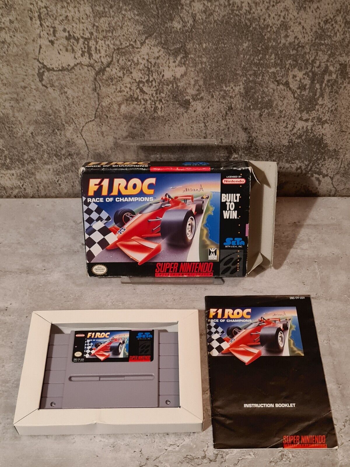 SNES Super Nintendo F1 ROC Race of Champions mit OVP und Anleitung NTSC-USA - T-Retro-Games 