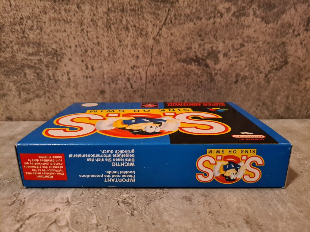 SNES Super Nintendo S.O.S. Sink or Swim mit OVP und Anleitung EUR - T-Retro-Games 