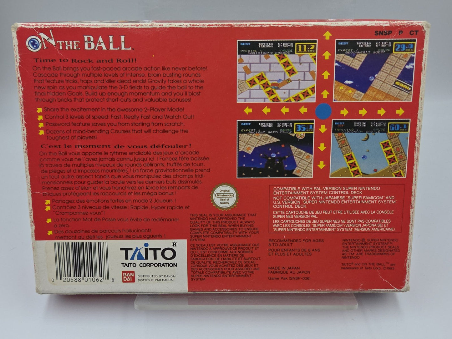 SNES Super Nintendo On The Ball mit OVP und Anleitung FAH