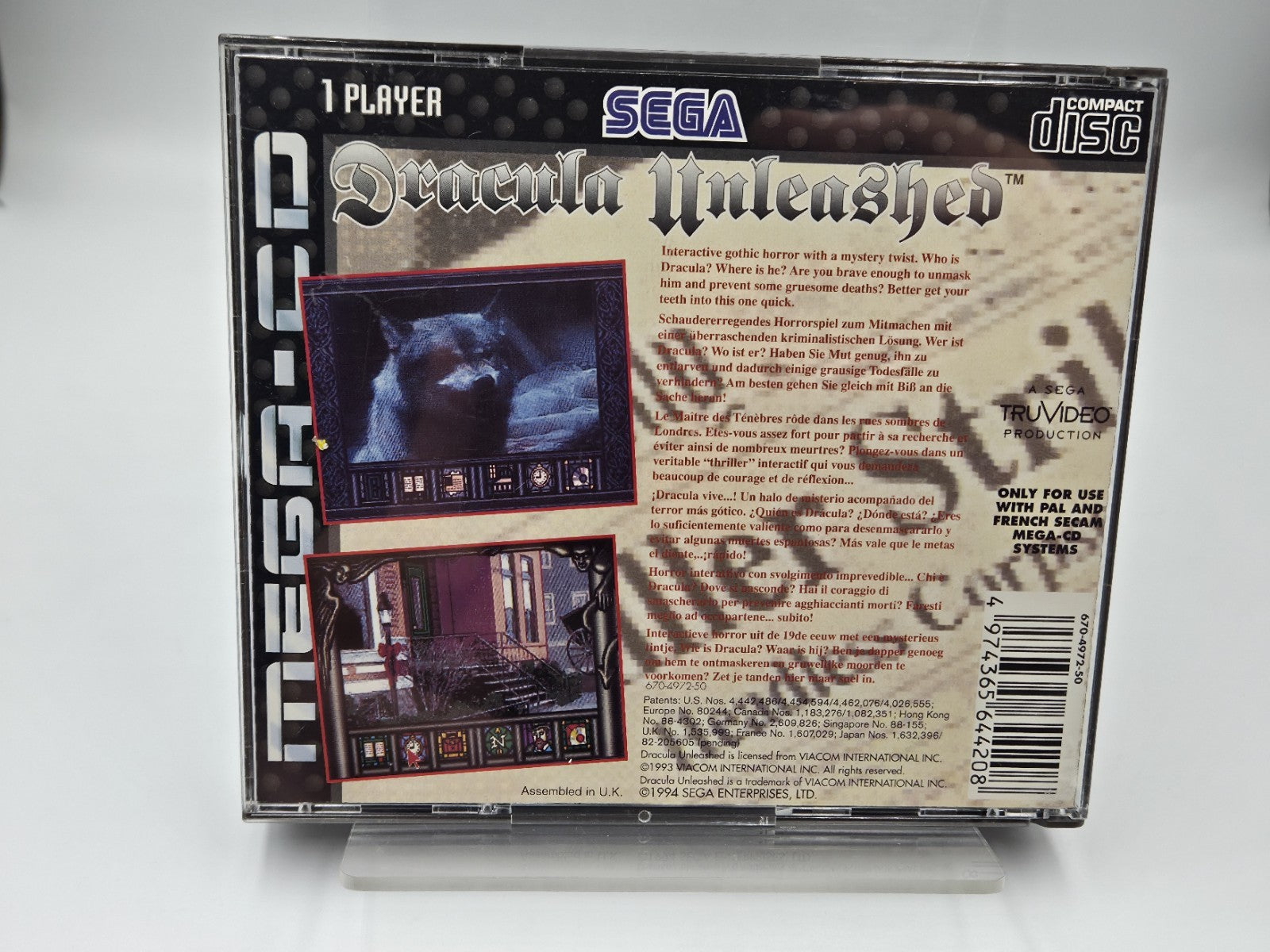 Sega Mega-CD Spiel Dracula Unleashed mit OVP+Anleitung Multi Language 2 Discs
