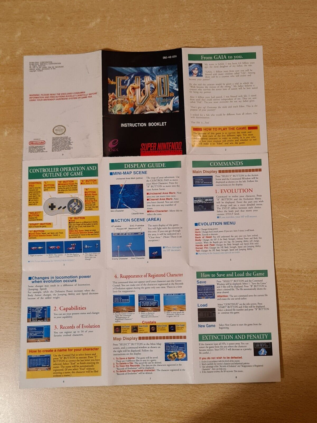 SNES Super Nintendo E.V.O. Search for Eden mit OVP und Anleitung NTSC-USA - T-Retro-Games 