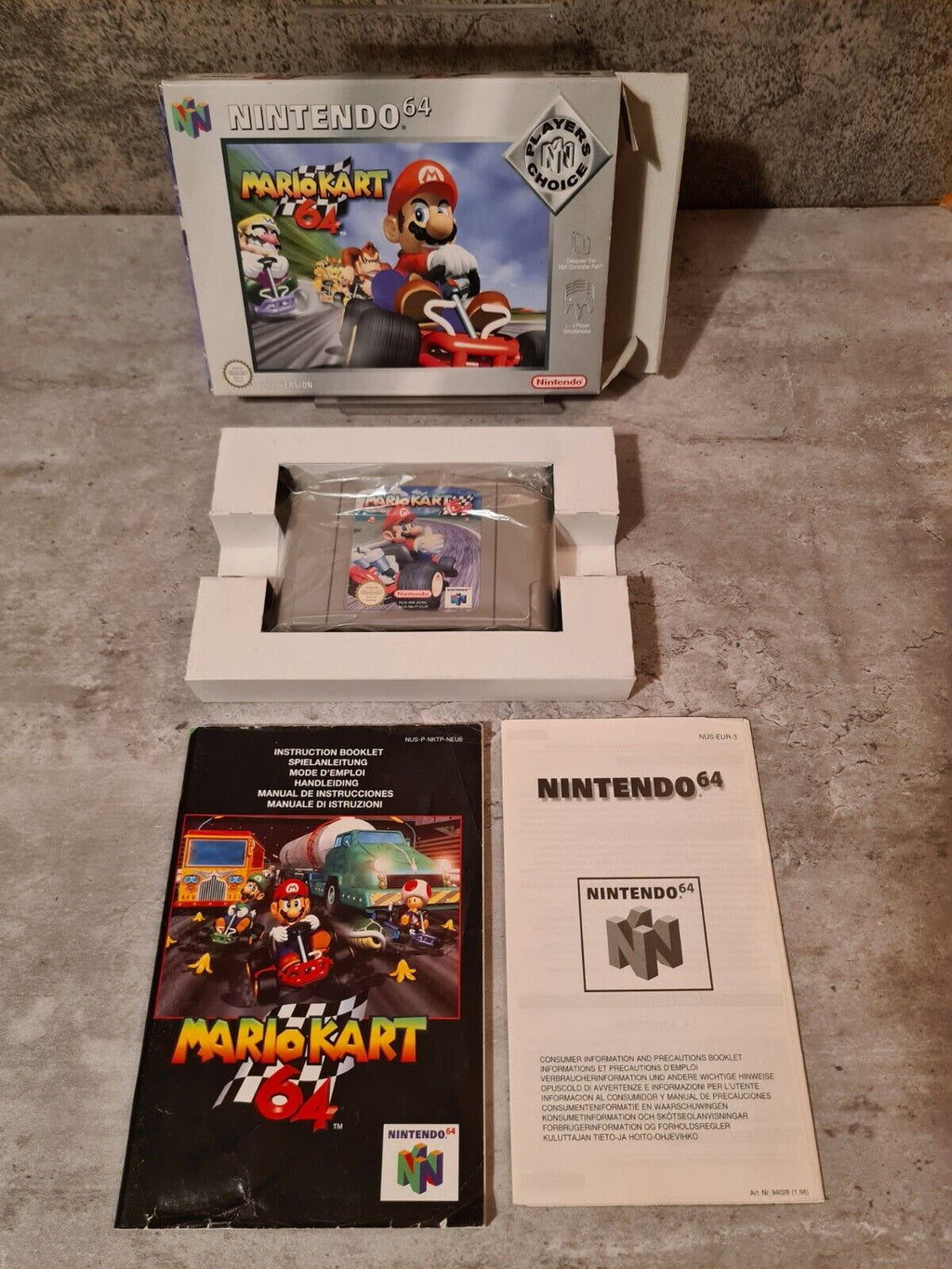 N64 Nintendo 64 Mario Kart 64 mit OVP und Anleitung EUR - T-Retro-Games 