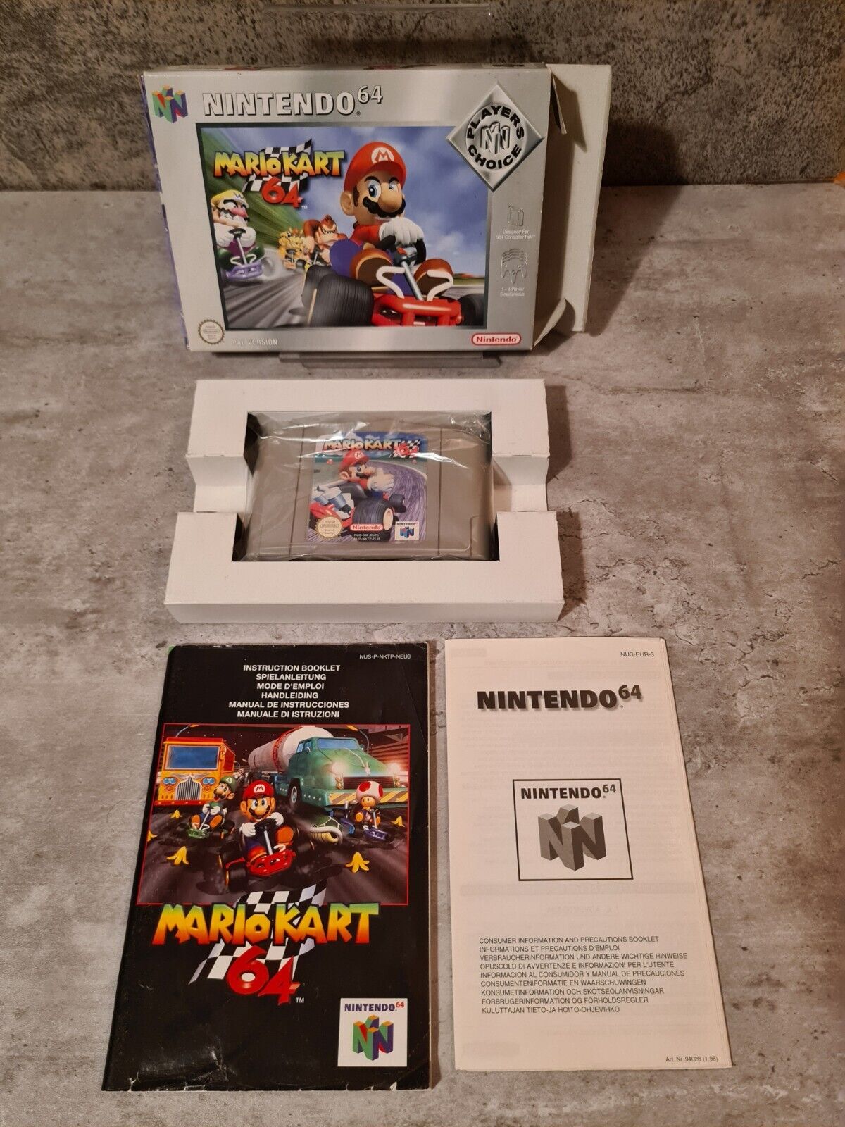 N64 Nintendo 64 Mario Kart 64 mit OVP und Anleitung EUR - T-Retro-Games 