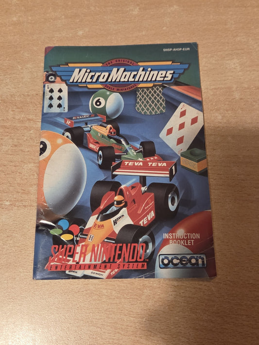 SNES Super Nintendo Micro Machines Spielanleitung Instruction Booklet EUR