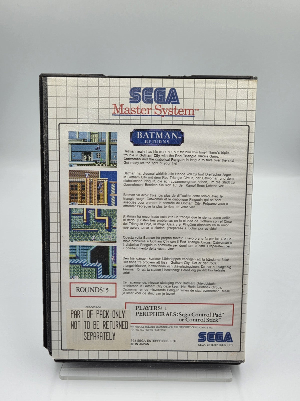 Sega Master System Batman Returns mit OVP und Anleitung Multilingual 