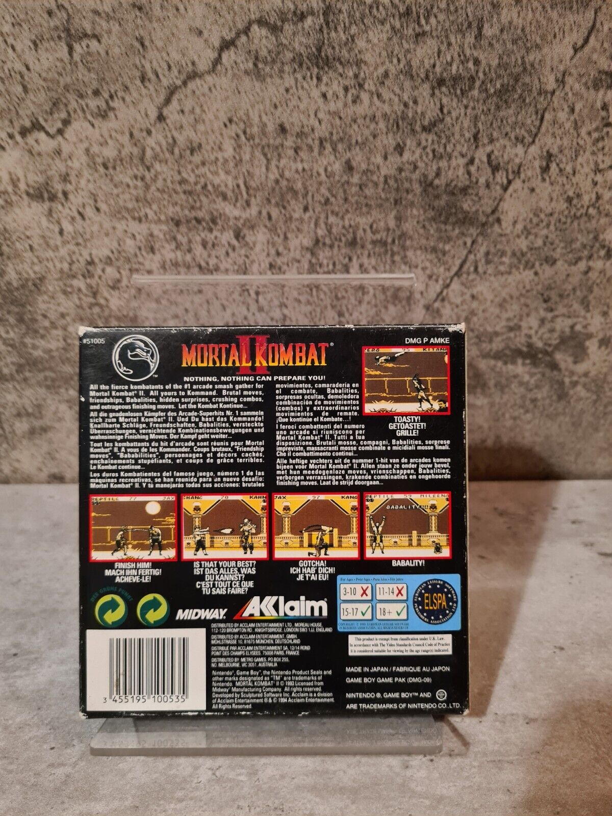 Nintendo Game Boy Mortal Kombat II mit OVP und Anleitung EUR - T-Retro-Games 