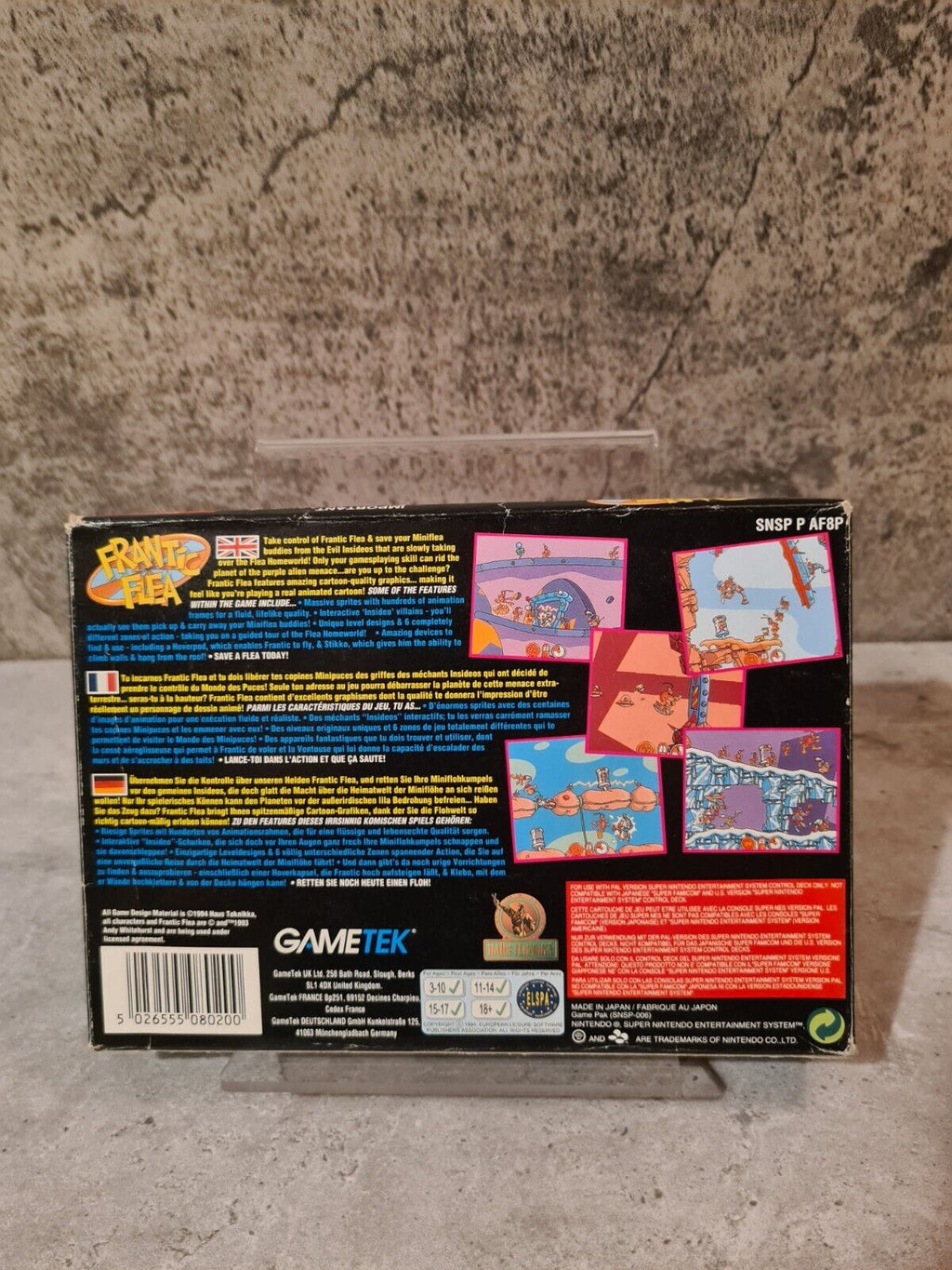 SNES Super Nintendo Frantic Flea mit OVP und Anleitung EUR - T-Retro-Games 