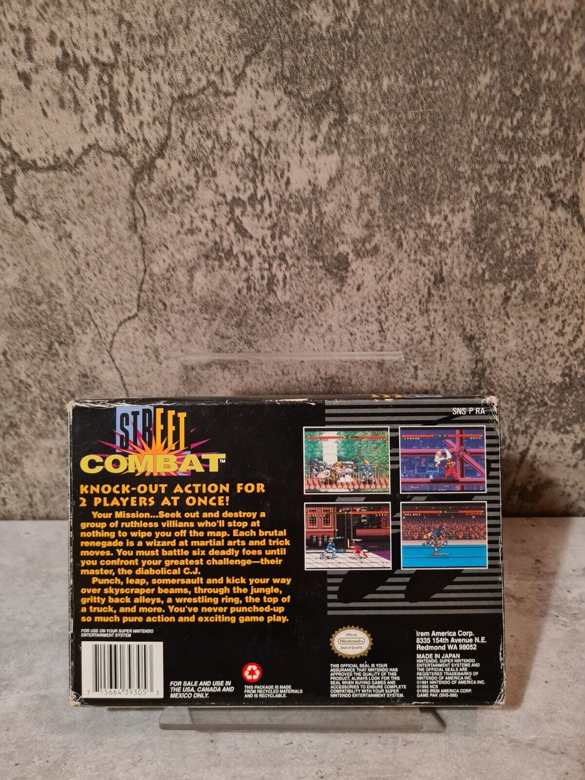SNES Super Nintendo Street Combat mit OVP und Anleitung NTSC USA - T-Retro-Games 