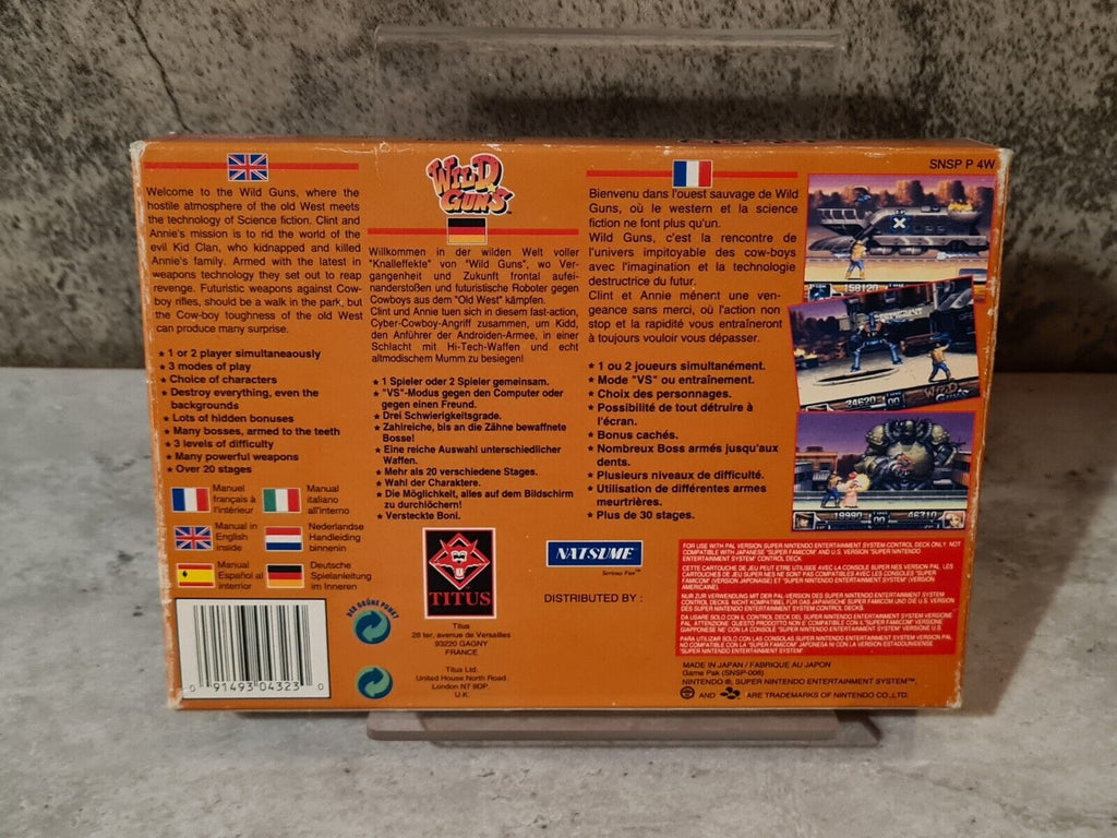SNES Super Nintendo Wild Guns mit OVP und Anleitung EUR - T-Retro-Games 