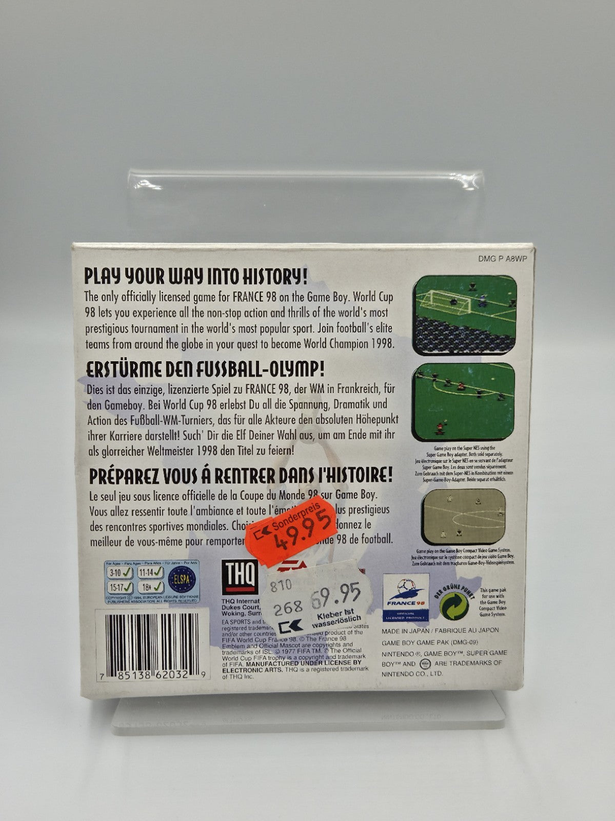 Nintendo Game Boy Classic Spiel World Cup 98 mit OVP und Anleitung EUR