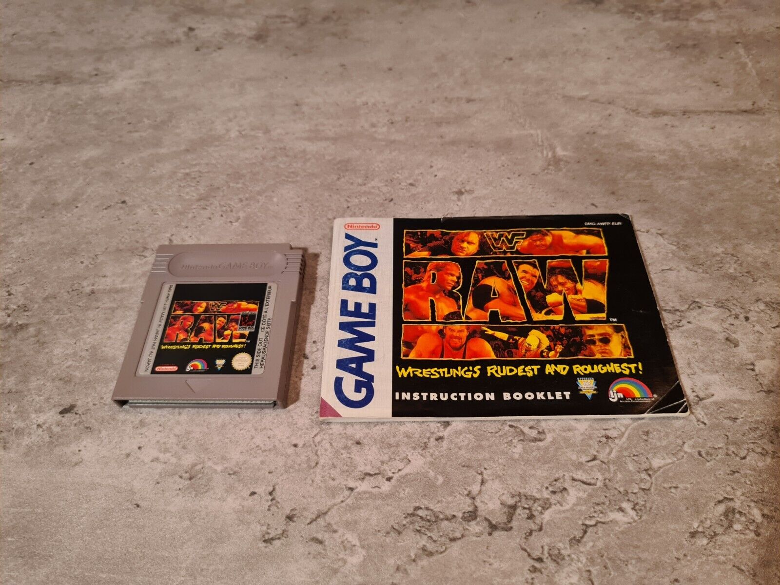 Nintendo Game Boy Classic WWF Raw mit OVP und Anleitung EUR - T-Retro-Games 