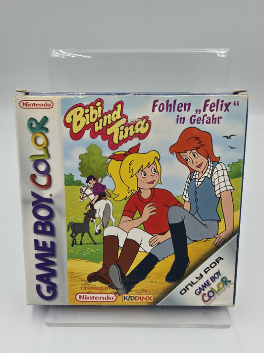 Game Boy Color Bibi und Tina Fohlen Felix in Gefahr mit OVP und Anleitung NOE