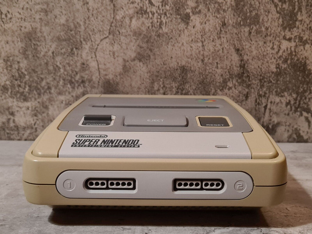 SNES Super Nintendo Konsole Console mit 2 Controllern + Kabeln - T-Retro-Games 