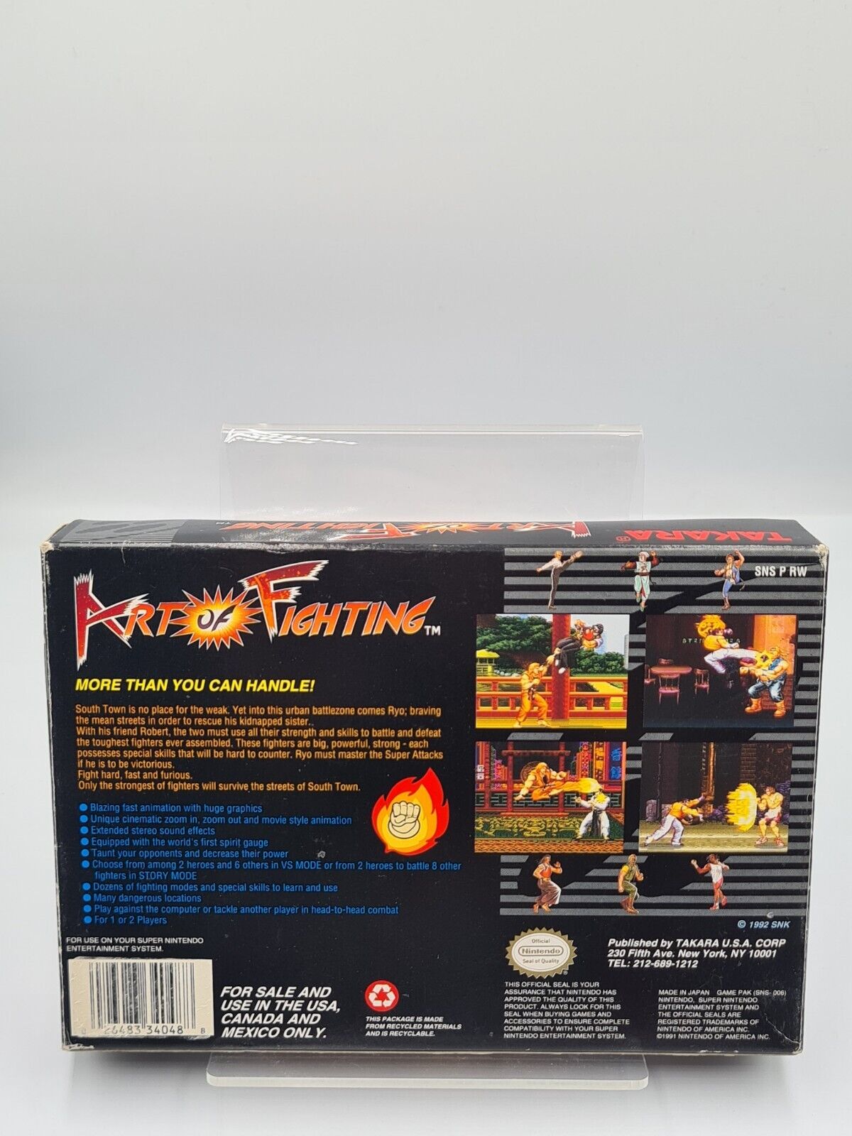SNES Super Nintendo Art of Fighting mit OVP und Anleitung NTSC-USA - T-Retro-Games 