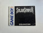 Nintendo Game Boy Classic SolarStriker Spielanleitung Instruction Booklet NOE