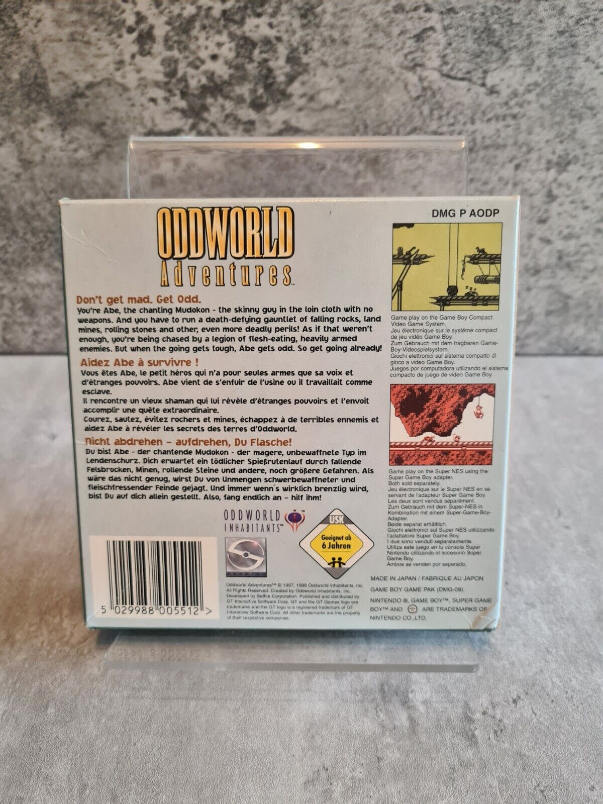 Nintendo Gameboy Classic Oddworld Adventures mit OVP und Anleitung EUR - T-Retro-Games 