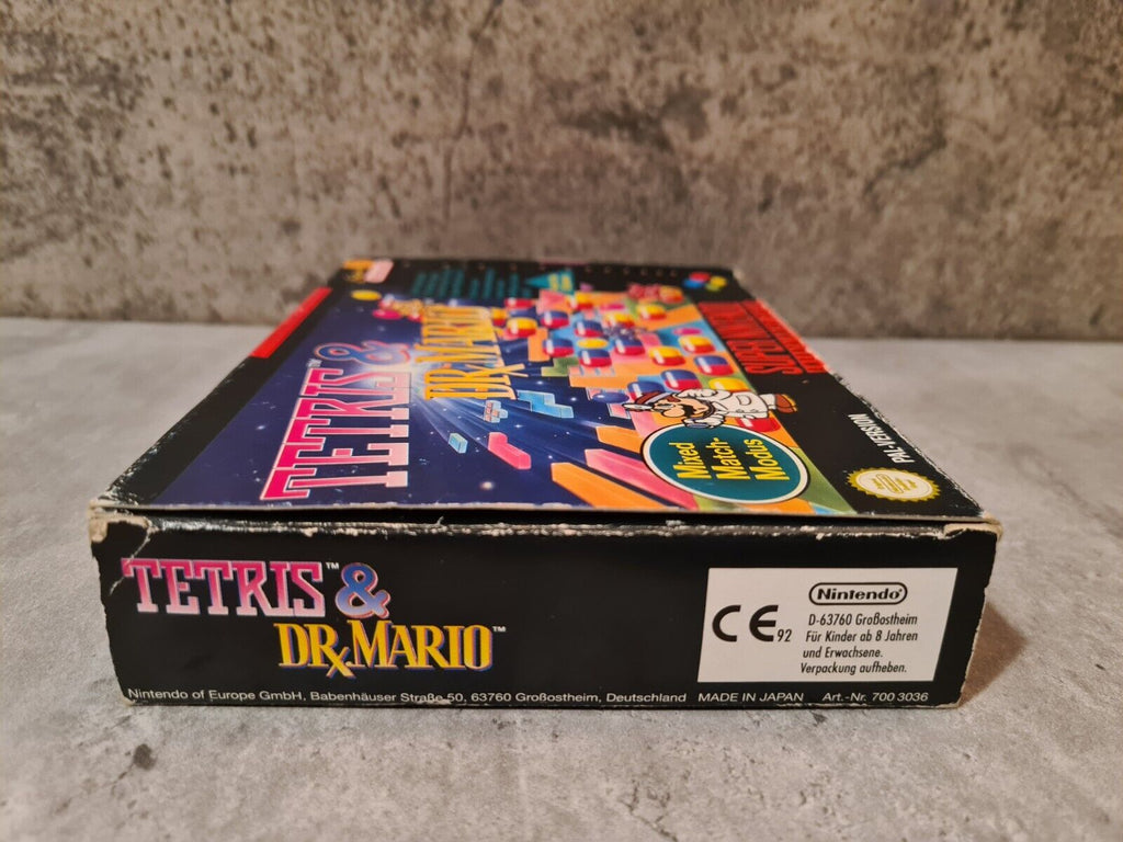 SNES Super Nintendo Tetris & Dr. Mario mit OVP und Anleitung NOE - T-Retro-Games 