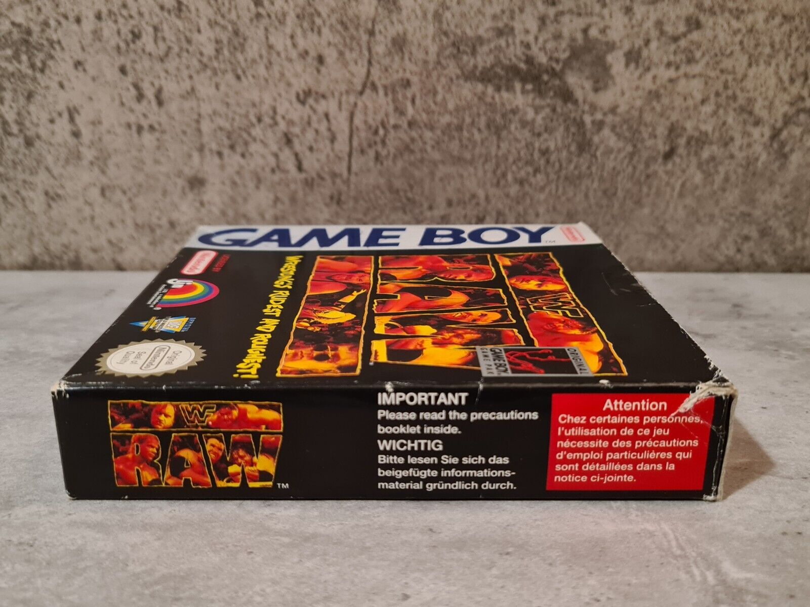 Nintendo Game Boy Classic WWF Raw mit OVP und Anleitung EUR - T-Retro-Games 
