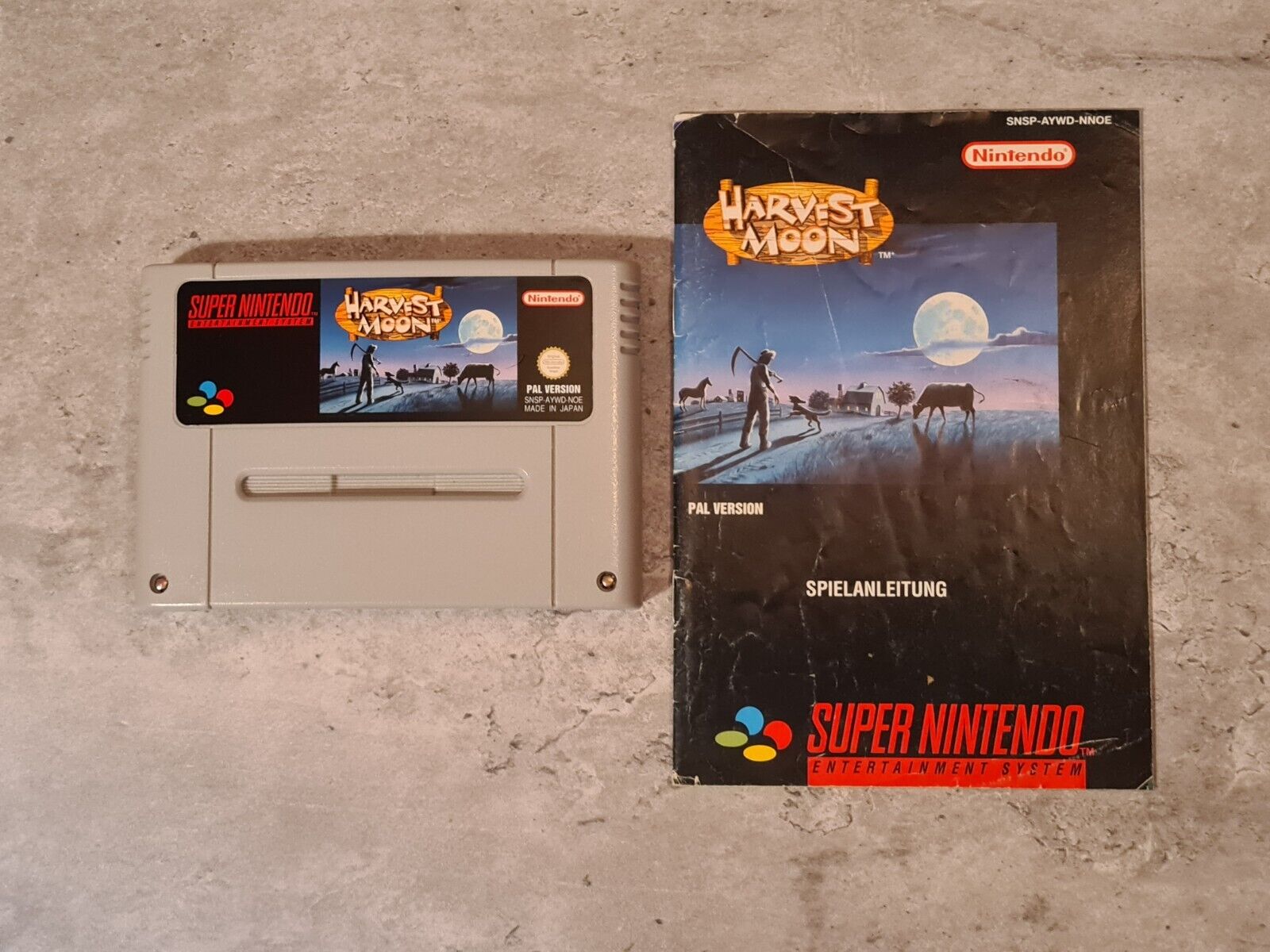 SNES Super Nintendo Harvest Moon mit OVP und Anleitung NOE - T-Retro-Games 