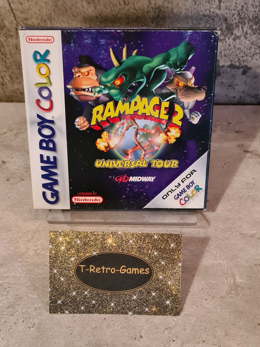 Nintendo Game Boy Color Spiel Rampage 2 Universal Tour mit OVP und Anleitung EUR - T-Retro-Games 