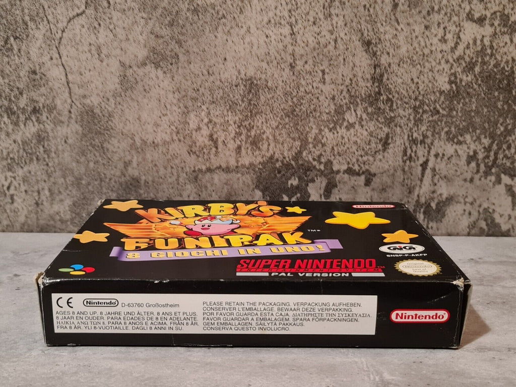 SNES Super Nintendo Kirby's Fun Pak mit OVP und Anleitung ITA - T-Retro-Games 