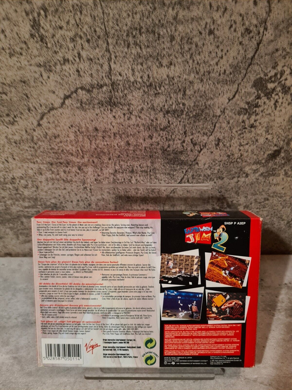 SNES Super Nintendo Earthworm Jim 2 mit OVP und Anleitung EUR - T-Retro-Games 