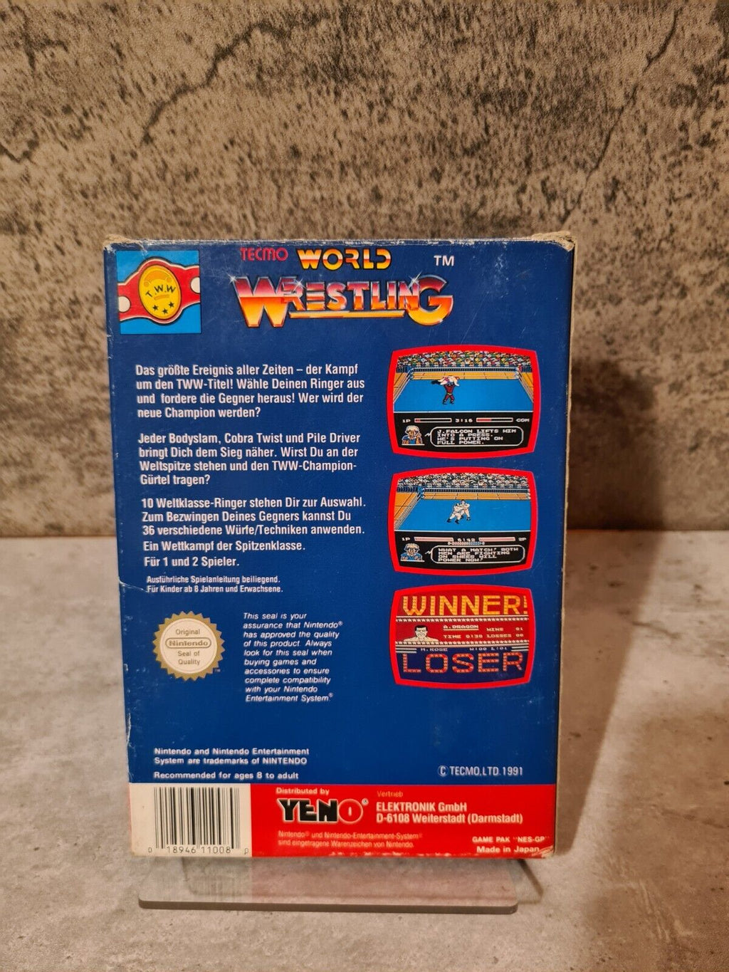 NES Tecmo World Wrestling mit OVP und Anleitung NOE - T-Retro-Games 
