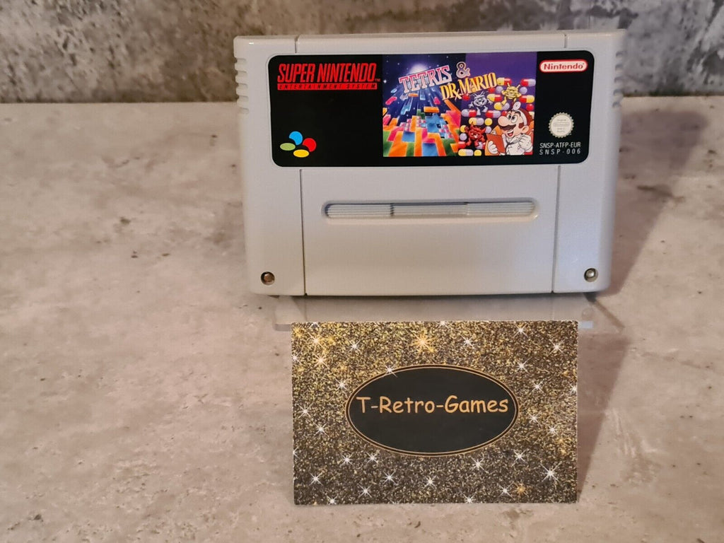SNES Super Nintendo Tetris & Dr. Mario EUR Modul - T-Retro-Games 