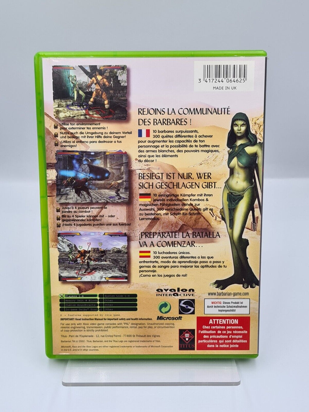 XBOX Spiel Barbarian mit OVP und Anleitung Multilingual - T-Retro-Games 