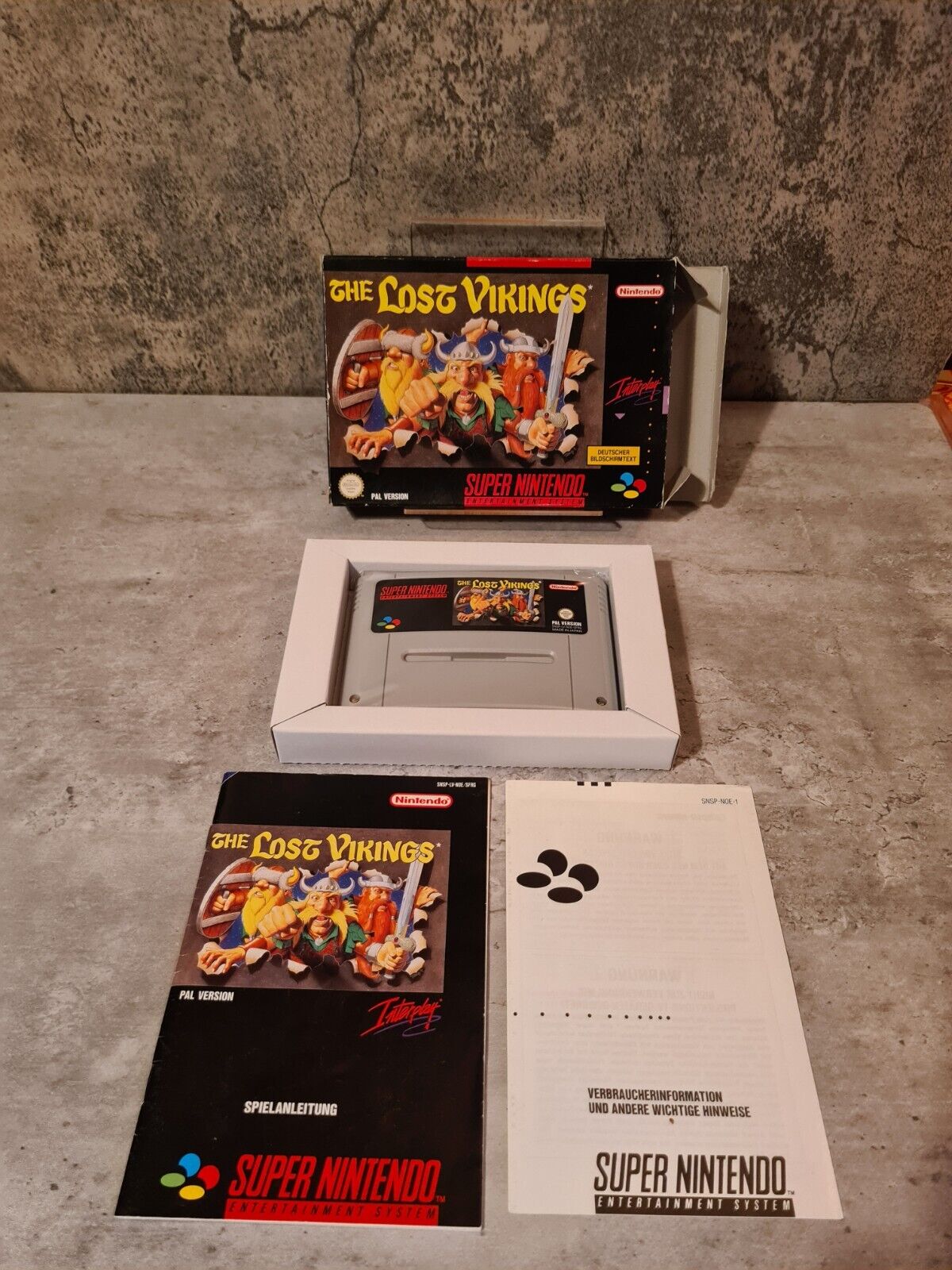 SNES Super Nintendo The Lost Vikings mit OVP und Anleitung NOE / SFRG - T-Retro-Games 