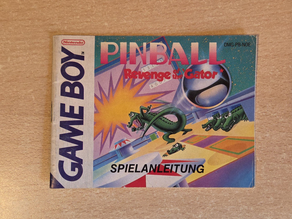 Nintendo Game Boy Classic Pinball Revenge of the Gator Spielanleitung NOE