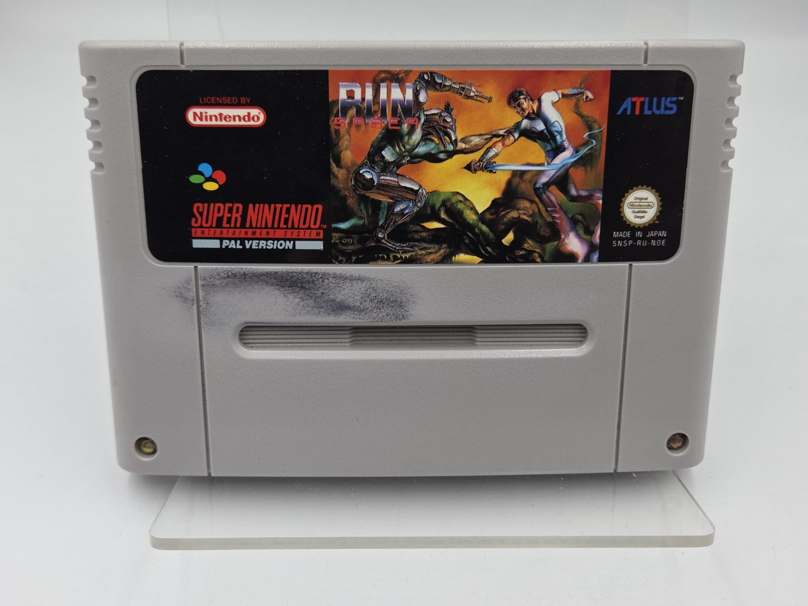 SNES Super Nintendo Spiel Run Saber Modul NOE