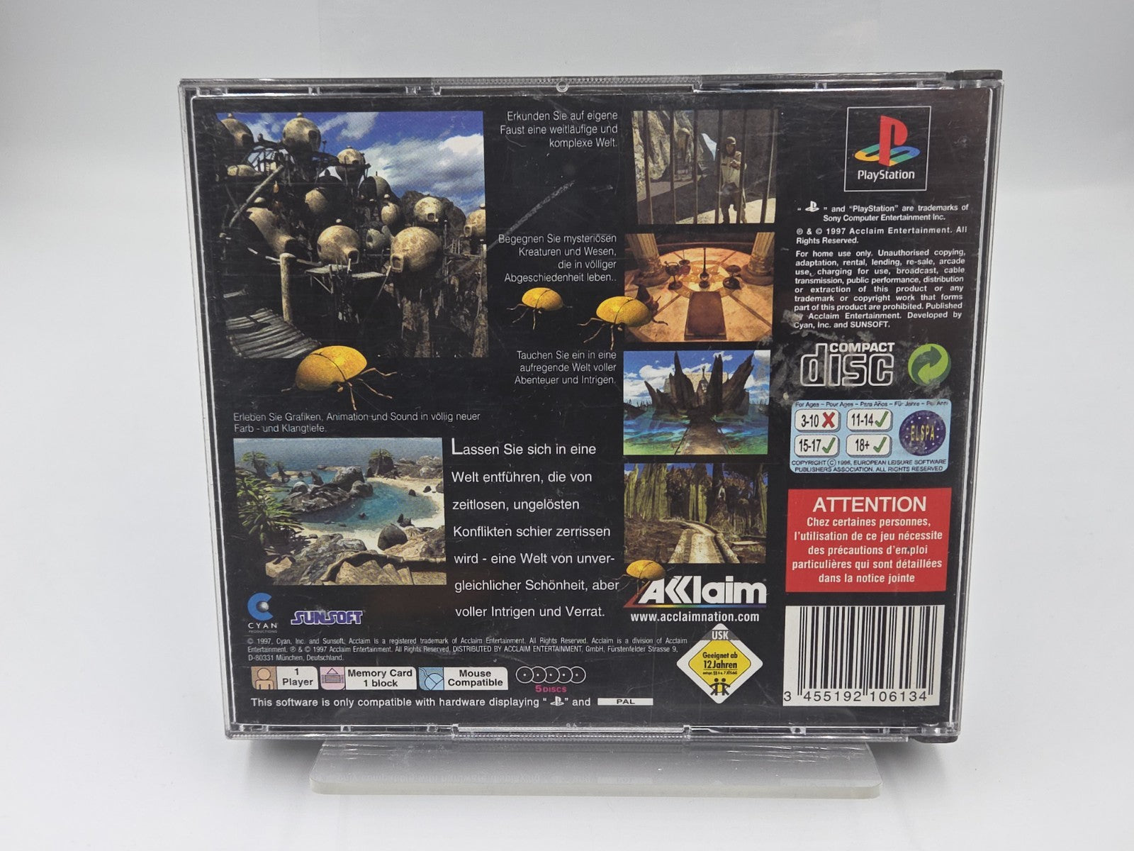 PS1 Playstation 1 Spiel Riven Sequel To Myst mit OVP und Anleitung Deutsch