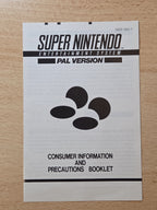 Super Nintendo Consumer Information Spielanleitung Instruction Booklet UKV-1