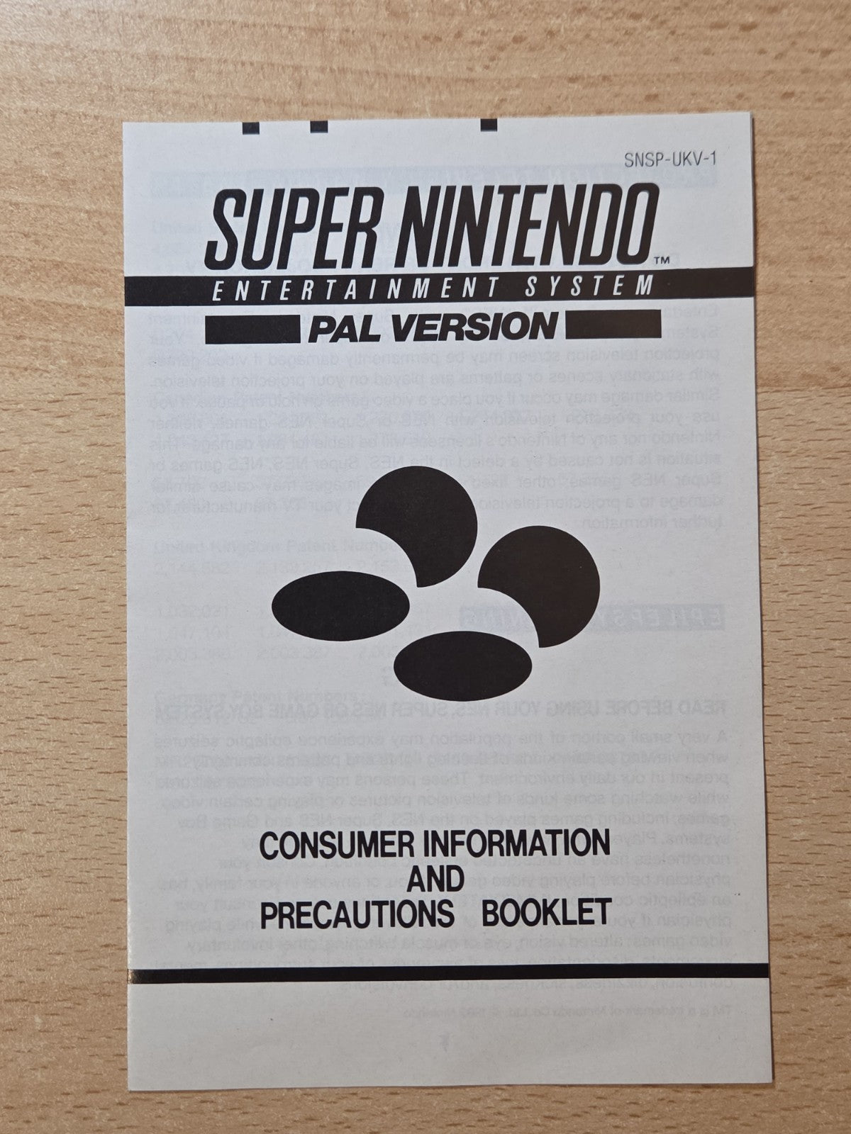 Super Nintendo Consumer Information Spielanleitung Instruction Booklet UKV-1