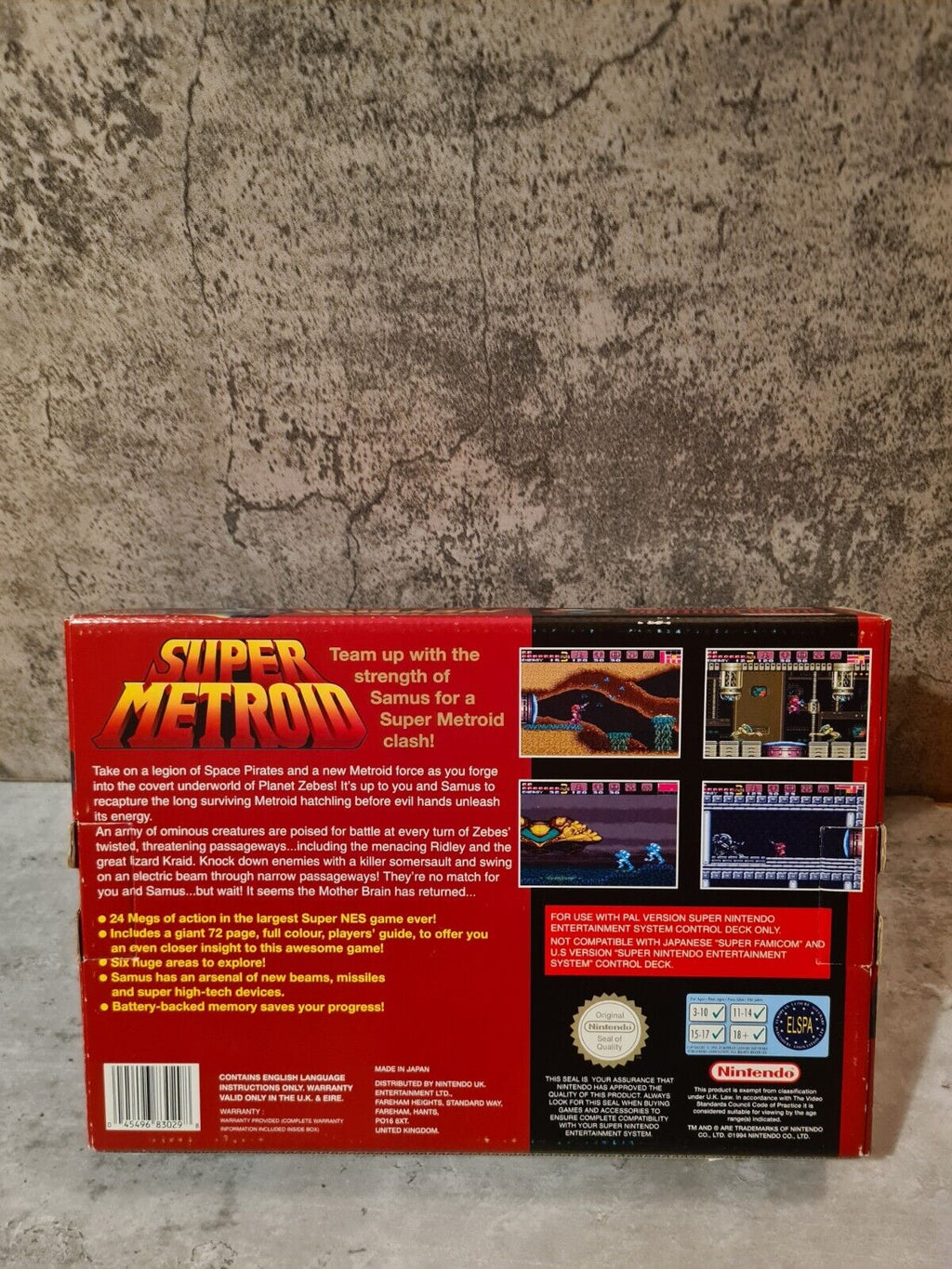 SNES Super Nintendo Super Metroid mit OVP und Spieleberater UKV Big Box - T-Retro-Games 