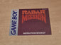 Nintendo Game Boy Classic Radar Mission Spielanleitung Instruction Booklet USA