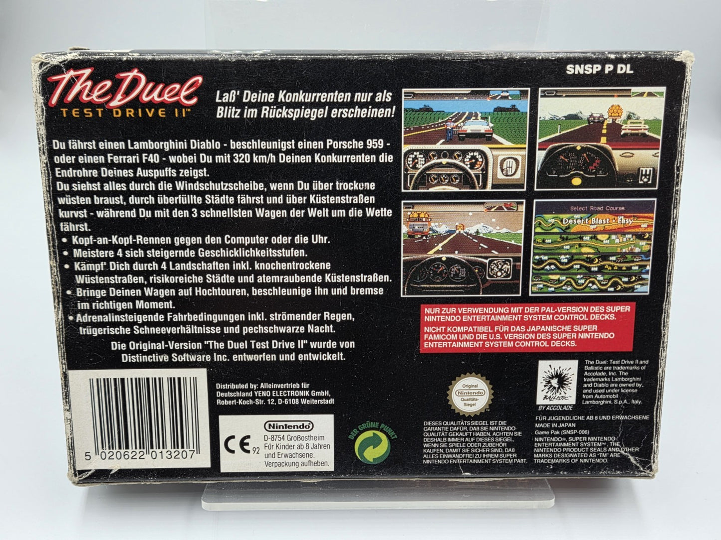 SNES Super Nintendo The Duel Test Drive II mit OVP und Anleitung NOE