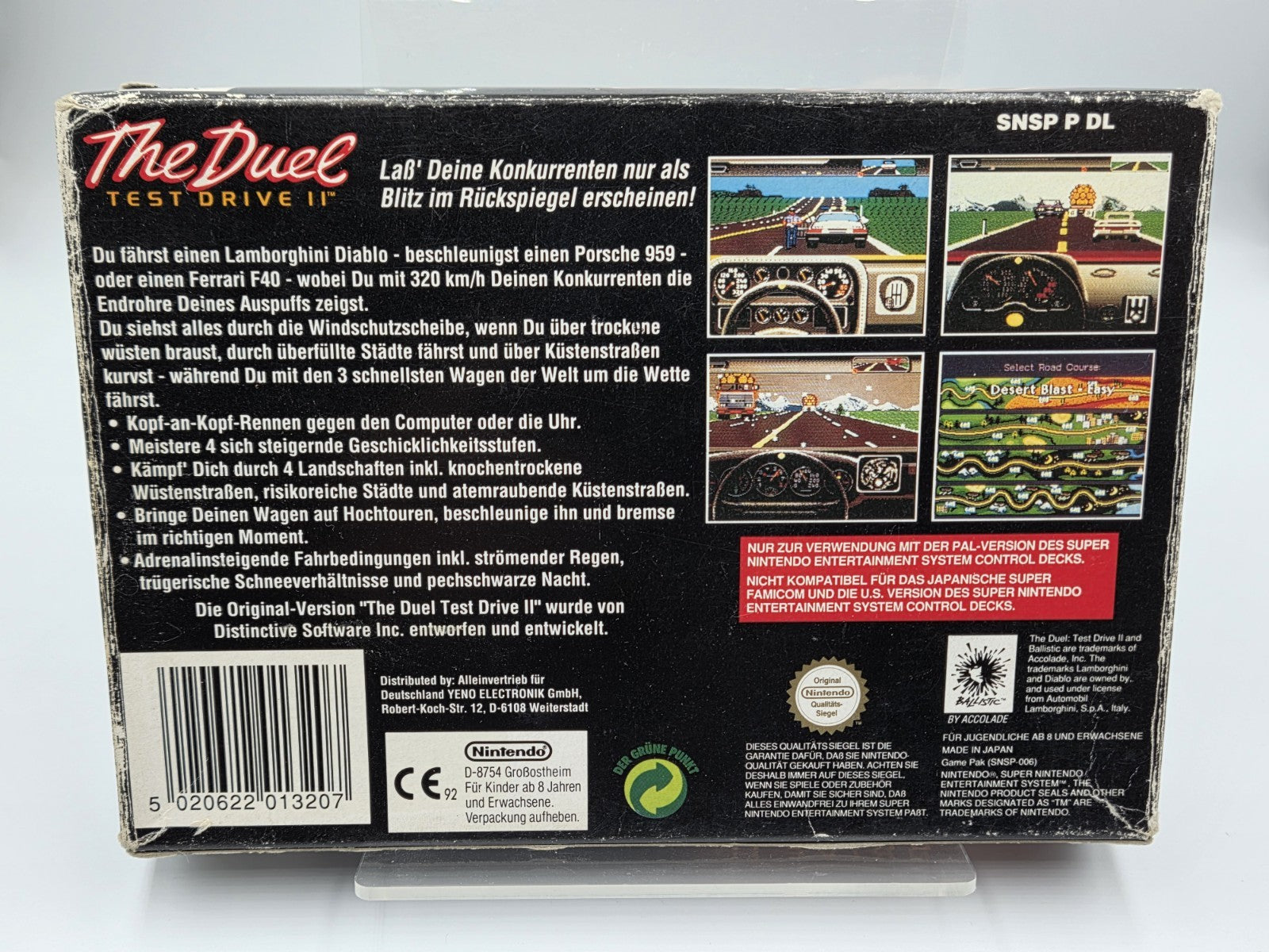 SNES Super Nintendo The Duel Test Drive II mit OVP und Anleitung NOE