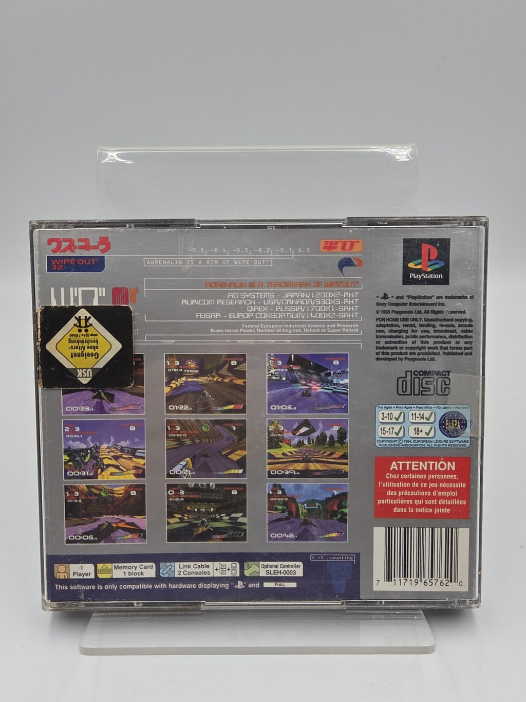 PS1 Playstation 1 Spiel wipEout mit OVP und Anleitung Multilingual