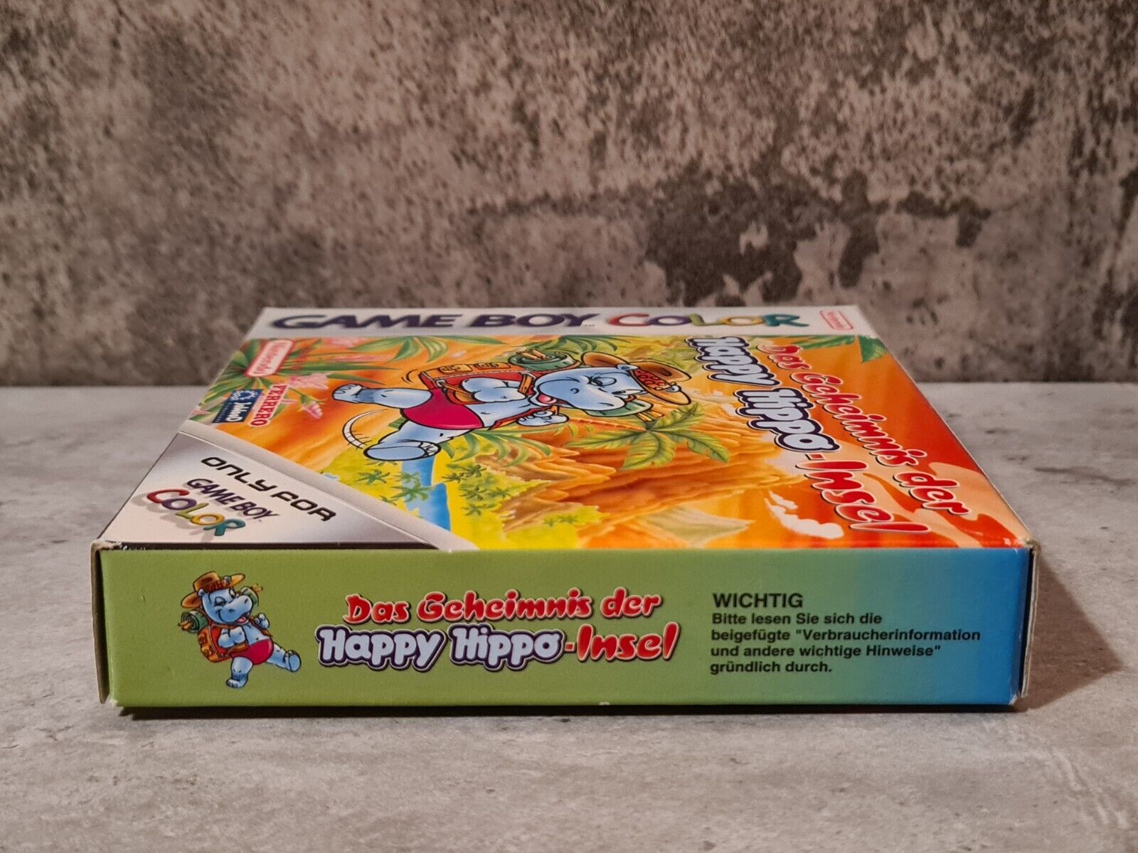 Gameboy Color Das Geheimnis der Happy Hippo Insel mit OVP und Anleitung NOE - T-Retro-Games 