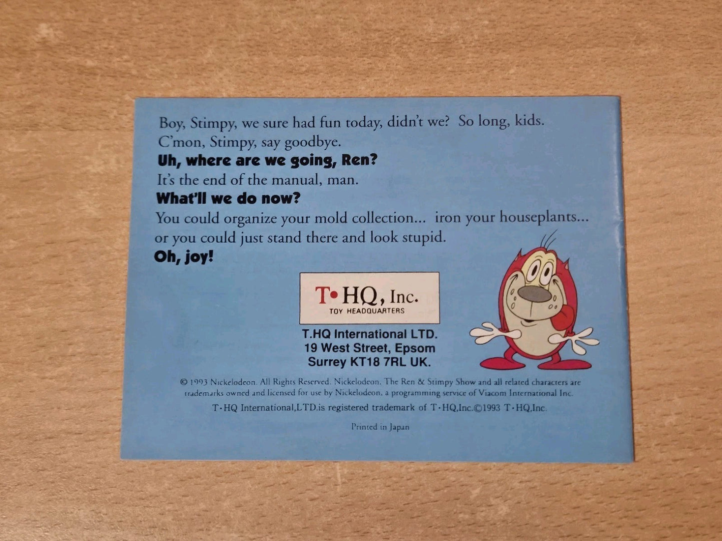 Game Boy Classic The Ren & Stimpy Show Veediots! Instruction Booklet UKV