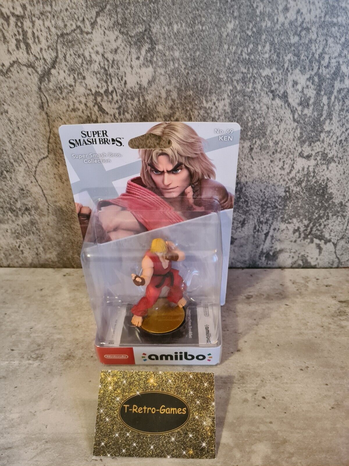 Amiibo Sammlerfigur Super Smash Bros. Ken Neu New Sealed NO. 69 - T-Retro-Games 